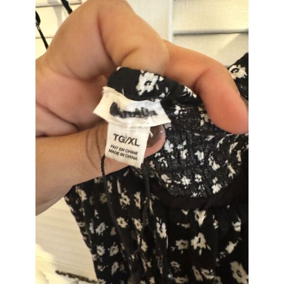 GARAGE DITZY FLORAL Y2K TIE STRAP CASUAL WHIMSYGOTH 2000S DRESS SZ XL - Picture 2 of 3